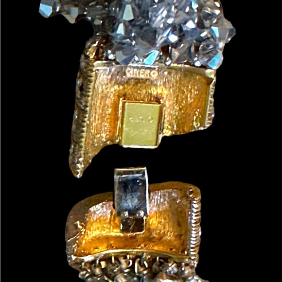 Ciner Vintage 1955 18k Gold Plated Swarovski Crystal Necklace& Earrings Signed - Picture 3 of 6